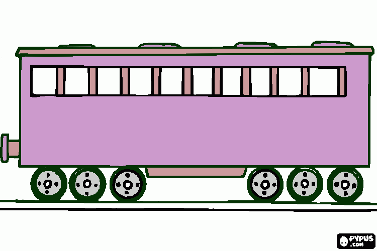 een paarse wagon kleurplaat